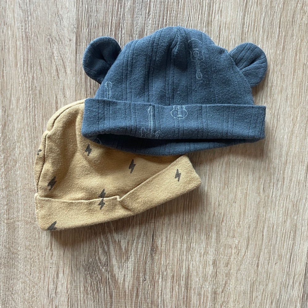Newborn Guitar and Lightning Bolt hats